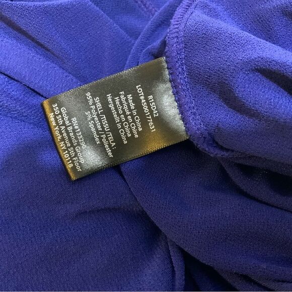 Rachel Zoe Enya Blue Sarong Long Sleeve Mini Dress Size 4 - Picture 8 of 9